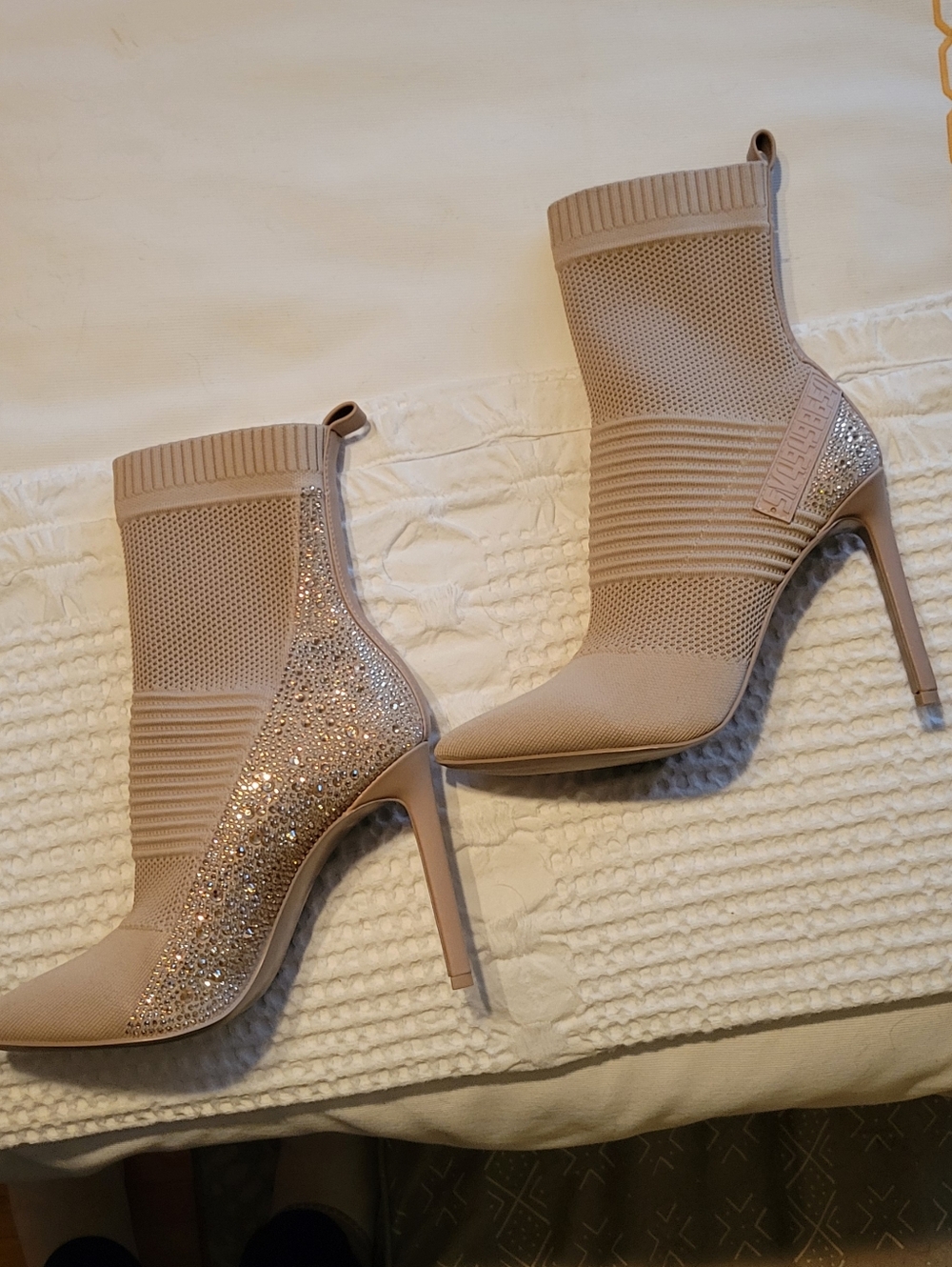 Steve Madden Blush Pink Embellished High Heel Bootie